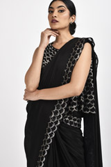 Black Georgette Saree Blouse Set_DSC3248