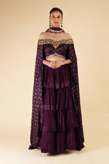 Foil Printed Off-Shoulder LehengaDSC06033