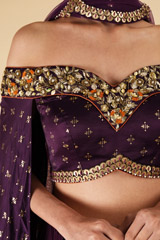 Foil Printed Off-Shoulder LehengaDSC06035