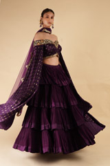 Foil Printed Off-Shoulder LehengaDSC06042