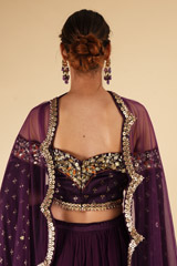 Foil Printed Off-Shoulder LehengaDSC06045