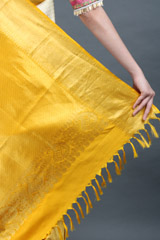 Cream Checkered Silk SareeIMG_6420