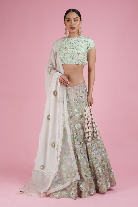 Multicolor Zari Lehenga