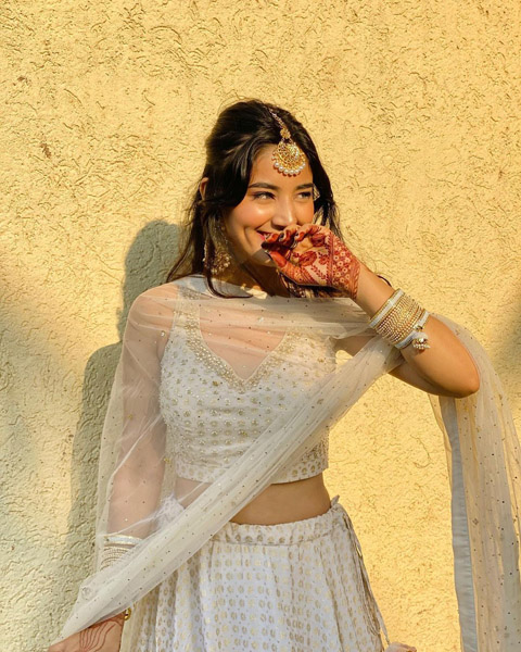 Gold Foil Printed Lehenga