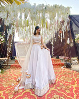 Gold Foil Printed Lehenga3