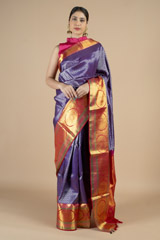 Purple Saree with Red BorderDSC09888
