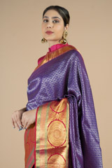 Purple Saree with Red BorderDSC09890