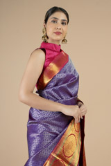 Purple Saree with Red BorderDSC09893