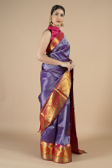 Purple Saree with Red BorderDSC09895