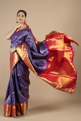 Purple Saree with Red BorderDSC09897