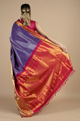 Purple Saree with Red BorderDSC09898