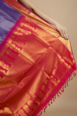 Purple Saree with Red BorderDSC09899