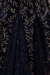 Navy Blue Godet LehengaDSC01728