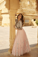 Blush Net Lehenga