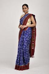 Blue Geometric Pattern Saree_DSC1371