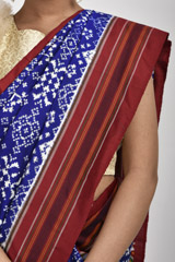 Blue Geometric Pattern Saree_DSC1379