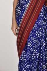Blue Geometric Pattern Saree_DSC1381