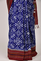 Blue Geometric Pattern Saree_DSC1382