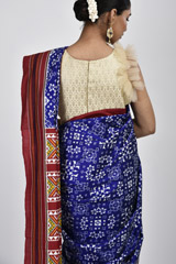 Blue Geometric Pattern Saree_DSC1385