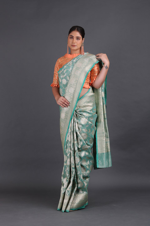 Mint Green Silk Saree