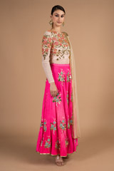 Pink Bead And Acrylic Work LehengaDSC08291