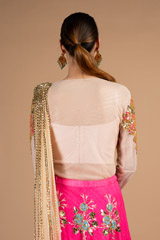 Pink Bead And Acrylic Work LehengaDSC08293