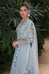 Silver Sequin And Mirror Lehenga_DSC7357-Edit