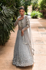 Silver Sequin And Mirror Lehenga_DSC7421-Edit
