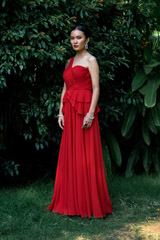 Red Draped Peplum Gown_DSC6592