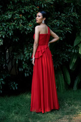 Red Draped Peplum Gown_DSC6620