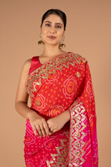 Pink with Gota Bandhej SareeDSC00884