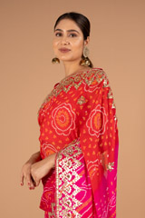 Pink with Gota Bandhej SareeDSC00886