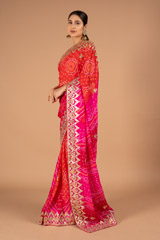 Pink with Gota Bandhej SareeDSC00887