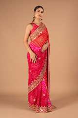 Pink with Gota Bandhej SareeDSC00889