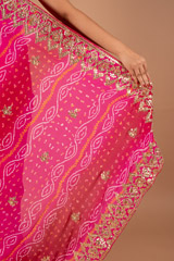 Pink with Gota Bandhej SareeDSC00892