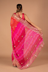 Pink with Gota Bandhej SareeDSC00893