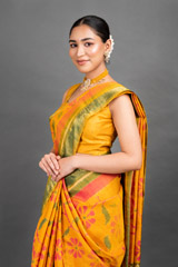 Green And Yellow Ikat Saree_DSC5709-Edit
