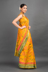 Green And Yellow Ikat Saree_DSC5710-Edit
