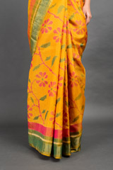 Green And Yellow Ikat Saree_DSC5715-Edit