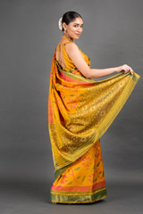 Green And Yellow Ikat Saree_DSC5719-Edit
