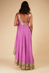 Pink Shimmer Asymmetric Kurta SetDSC00364