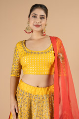 Ochre Matka Silk LehengaDSC08960
