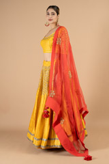 Ochre Matka Silk LehengaDSC08961