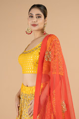 Ochre Matka Silk LehengaDSC08962