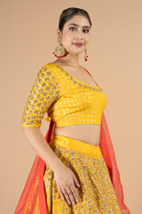 Ochre Matka Silk LehengaDSC08963