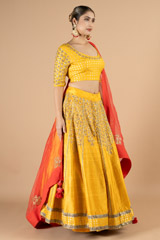 Ochre Matka Silk LehengaDSC08964
