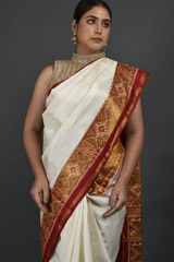 Cream Ikat Saree_DSC1549