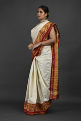 Cream Ikat Saree_DSC1556