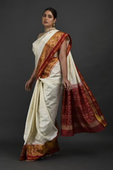 Cream Ikat Saree_DSC1561