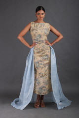 Gold Floral Gown With A Trail2455_video